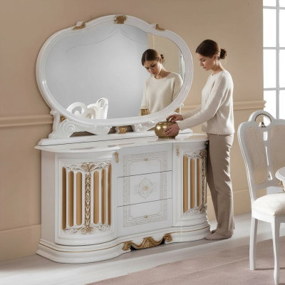 Commode classique avec miroir Buffet xxl Armoire Buffet Meubles Italiens