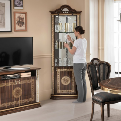Armoire d'angle vitrée Armoire Armoire d'angle Armoires Meubles Vitrine Design Mobilier Étagères neuf