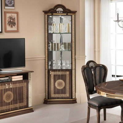 Armoire d'angle vitrée Armoire Armoire d'angle Armoires Meubles Vitrine Design Mobilier Étagères neuf