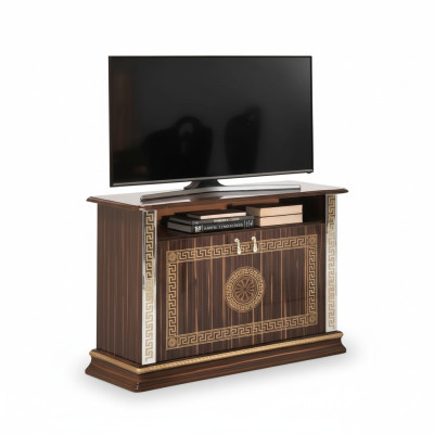 Meuble de télévision Armoire Mobilier italien Bois marron Commodes Buffet Étagère Neuf de luxe