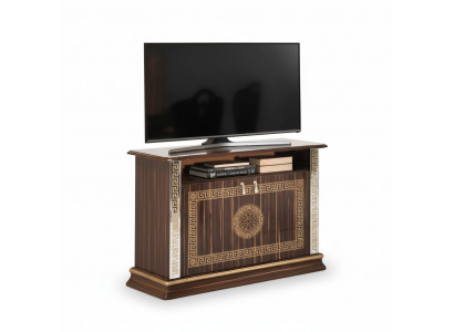 Meuble de télévision Armoire Mobilier italien Bois marron Commodes Buffet Étagère Neuf de luxe