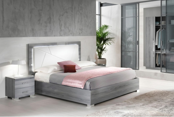 Chambre 3 pièces Ensemble Lit 2x Table de chevet Console Lits Doubles Hôtel Tapisserie