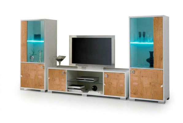 Meuble TV design Buffet télévision Brillant bas de tiroirs Nouvelle planche de mur de luxe Armoire
