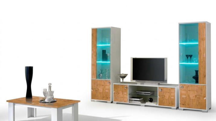 Ensemble mural 3 pièces. Meuble TV + 2x Vitrine Design Meubles italiens Mobilier de luxe pour salon