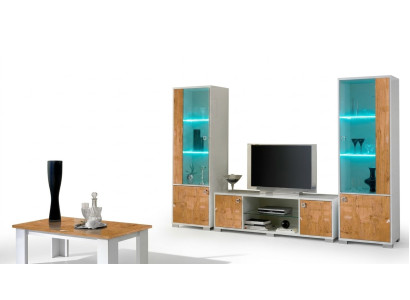 Ensemble mural 3 pièces. Meuble TV + 2x Vitrine Design Meubles italiens Mobilier de luxe pour salon