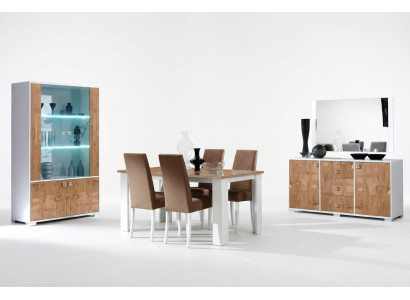 Salle à manger Ensemble Set Buffet TV Table 4 chaises Vitrine 7 pièces Mobilier de luxe complet neuf