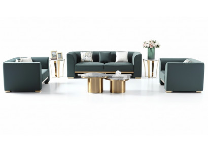 Ensemble de canapé 3 places 2x Ensemble de table d'appoint 2x Table basse Meubles de luxe 7 pièces. nouveau