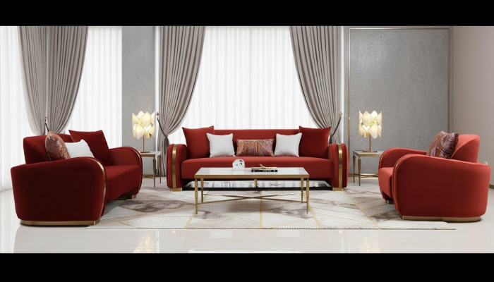 Ensemble de canapés 3 places Ensemble de canapés Design Canapés Luxueux Groupe rembourré Neuf