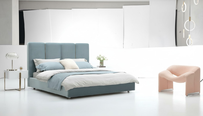 Chambre 3 pièces. Ensemble lit 2x Table de chevet Console Lits double d'hôtel rembourrés