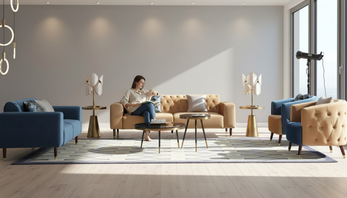 Canapé Three Seater Rembourrage Design Canapé Moderne 3 Places Canapé Mobilier de Salle Neuf