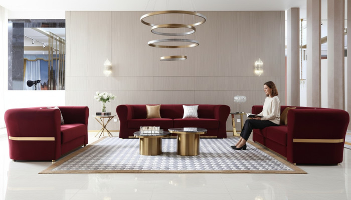 Canapé trois places Design Tissu Moderne 242 x 93 Canapé de salon Mobilier de chambre