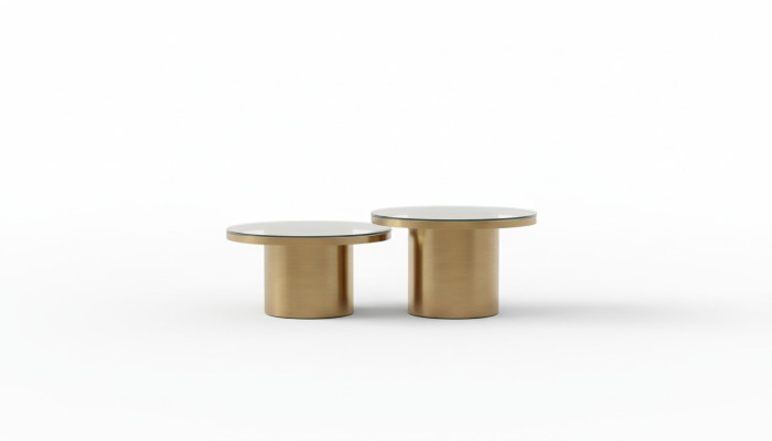 Table basse ronde de luxe pour salon style design 2 pièces