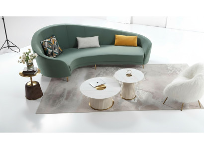 Canapé rond + Table basse Canapé moderne Salon Table basse Mobilier Ensemble complet