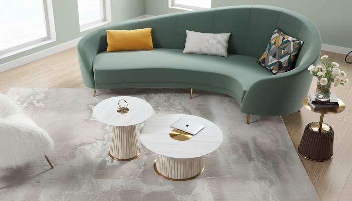 Sofa rond Canapé moderne Paysage vivant Mobilier de salon Canapé design Canapé d'angle rond