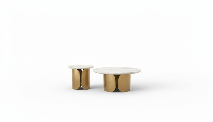 Ensemble de tables basses de 2 tables design rondes de 2 pièces