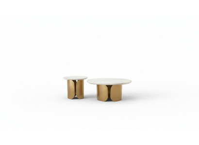 Ensemble de tables basses de 2 tables design rondes de 2 pièces