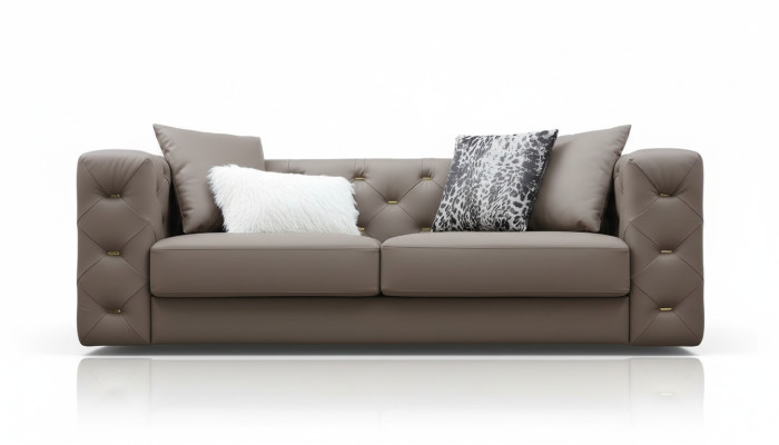 Trois Canapé 3 Places Design Tissu Moderne Chesterfield Luxe Meubles