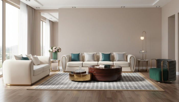 Meubles de chambre Canapé Trois places Tissu d'ameublement nouveau Canapé de design moderne Sièges de luxe Canapés