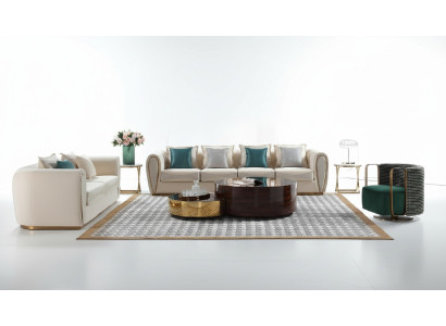 Meubles de chambre Canapé Trois places Tissu d'ameublement nouveau Canapé de design moderne Sièges de luxe Canapés