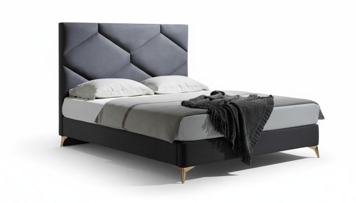Ensemble de chambre à coucher Lit + 2 tables de chevet 3 pièces. Table de chevet Mobilier luxe hôtel velours
