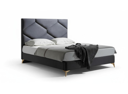 Ensemble de chambre à coucher Lit + 2 tables de chevet 3 pièces. Table de chevet Mobilier luxe hôtel velours