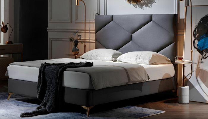 Lit 180x200cm Mobilier de chambre en textile Lits de luxe modernes Mobilier d'hôtel neuf