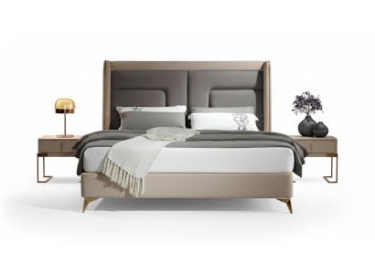 Conception de lit de chambre de luxe Lit Rembourrage Mobilier de lit Sommeil Hôtel Double 180x200