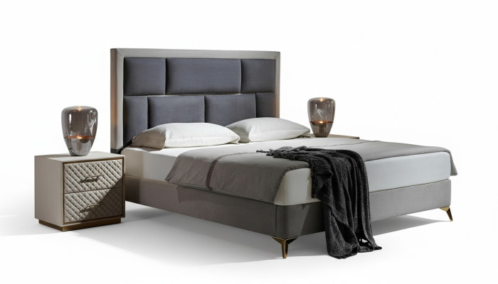 Chambre 3 pièces. Ensemble Lit 2x Table de chevet Console Lits Doubles Rembourrage Hôtel