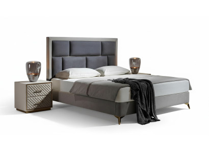 Chambre 3 pièces. Ensemble Lit 2x Table de chevet Console Lits Doubles Rembourrage Hôtel