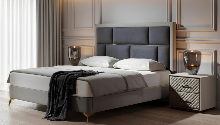 Lits Mobilier Sommeil Hôtel Double Luxe Chambre Lit Conception Rembourrage Velours nouveau