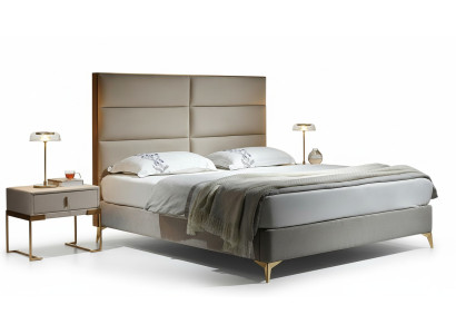 Lit 2x Table de chevet 3 pièces. Ensemble de chambre à coucher Design Mobilier de luxe pour hôtel
