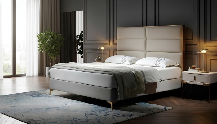Lit Lit de mariage Design de luxe Lit rembourré Design Lit Lits textiles Lit double