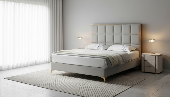 Lit de design Chambre à coucher Lits Textile Hôtel Luxe Tapisserie Siège Tissu Mobilier nouveau