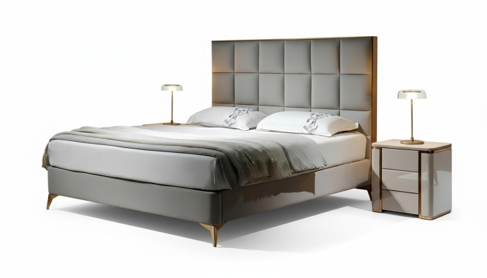 Lit de design Chambre à coucher Lits Textile Hôtel Luxe Tapisserie Siège Tissu Mobilier nouveau