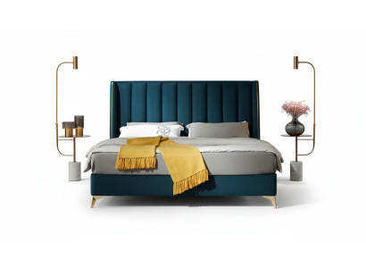 Ensemble de chambre à coucher Design Moderne Lit de Luxe 2x Table de Chevet 3 pièces. nouveau