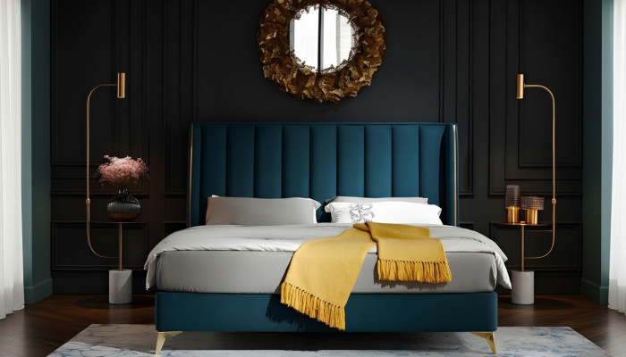 Lit de conception de luxe Lits doubles Mobilier de chambre Lit rembourré Lit de design Lits