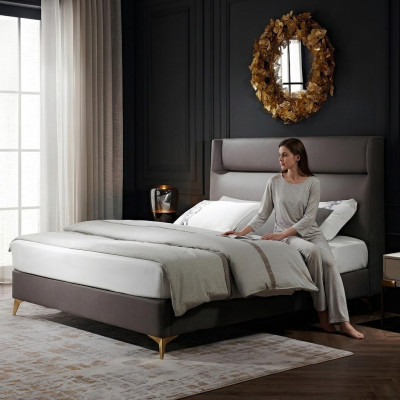 Linge de lit 2x Table de chevet 3 pcs. Ensemble de meubles de chambre à coucher Moderne Lits de luxe Neufs