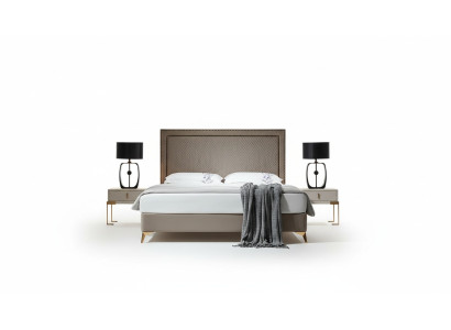 Lit 3 pièces. Ensemble de chambre à coucher Design Mobilier de luxe pour hôtel 2x Table de chevet