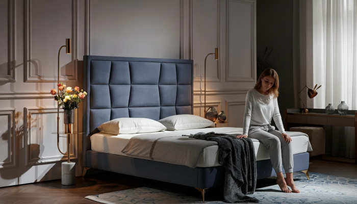 Ensemble complet de chambre à coucher Lit 2x Table de chevet 3 pcs. Lits de luxe Designer