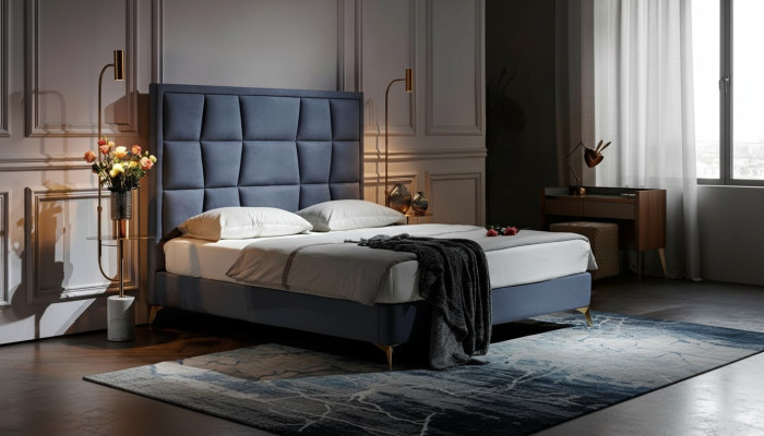 Ensemble complet de chambre à coucher Lit 2x Table de chevet 3 pcs. Lits de luxe Designer