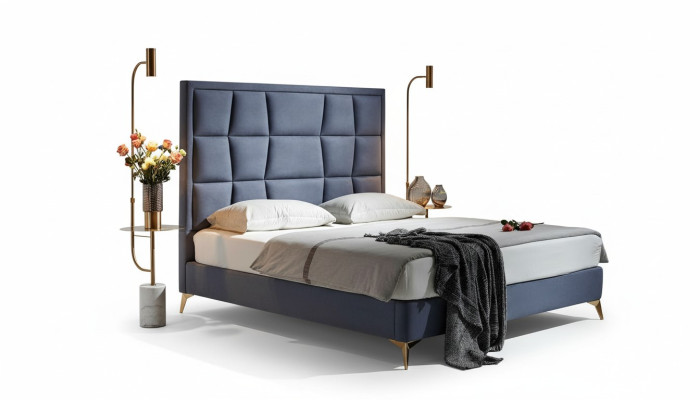 Ensemble complet de chambre à coucher Lit 2x Table de chevet 3 pcs. Lits de luxe Designer