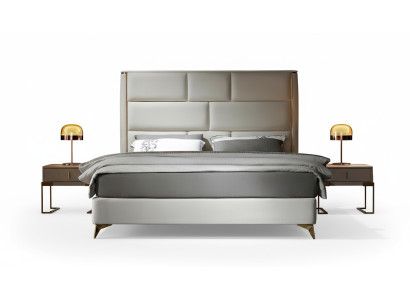 Lit 3 pièces. Ensemble de chambre à coucher Design Moderne Lit de lux Table de chevet Lits