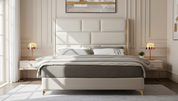 Chambre de luxe Lit Revêtement Design Double Lits d'hôtel Mobilier d'hôtel Velours neuf