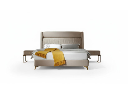 Lit 2x Table de chevet 3 pcs. Ensemble de chambre Designer Hôtel Suite Lits neufs