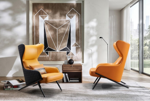 Fauteuil Design Beat Relax Lounge Club Siège Simple Tissu Rembourré Cuir