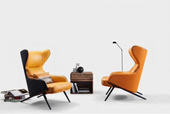 Fauteuil Design Beat Relax Lounge Club Siège Simple Tissu Rembourré Cuir