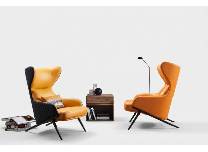 Fauteuil Design Beat Relax Lounge Club Siège Simple Tissu Rembourré Cuir