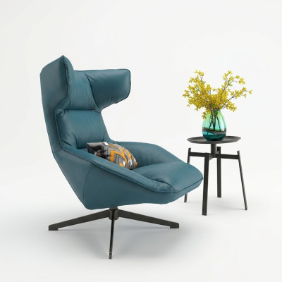 Meubles de luxe design Fauteuil moderne en cuir de 75 x 101 cm pour salon