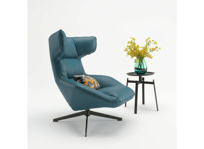 Meubles de luxe design Fauteuil moderne en cuir de 75 x 101 cm pour salon