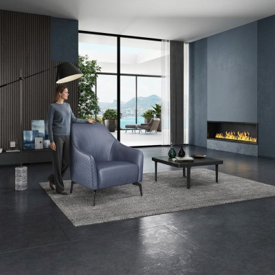 Fauteuil en cuir au design moderne pour salon de luxe et lounge en cuir.